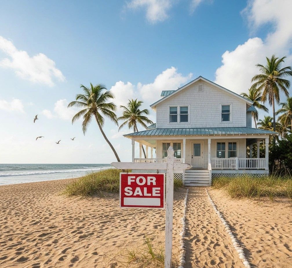 Beachfront US property for sale, representing real estate investment opportunities for Canadian buyers.