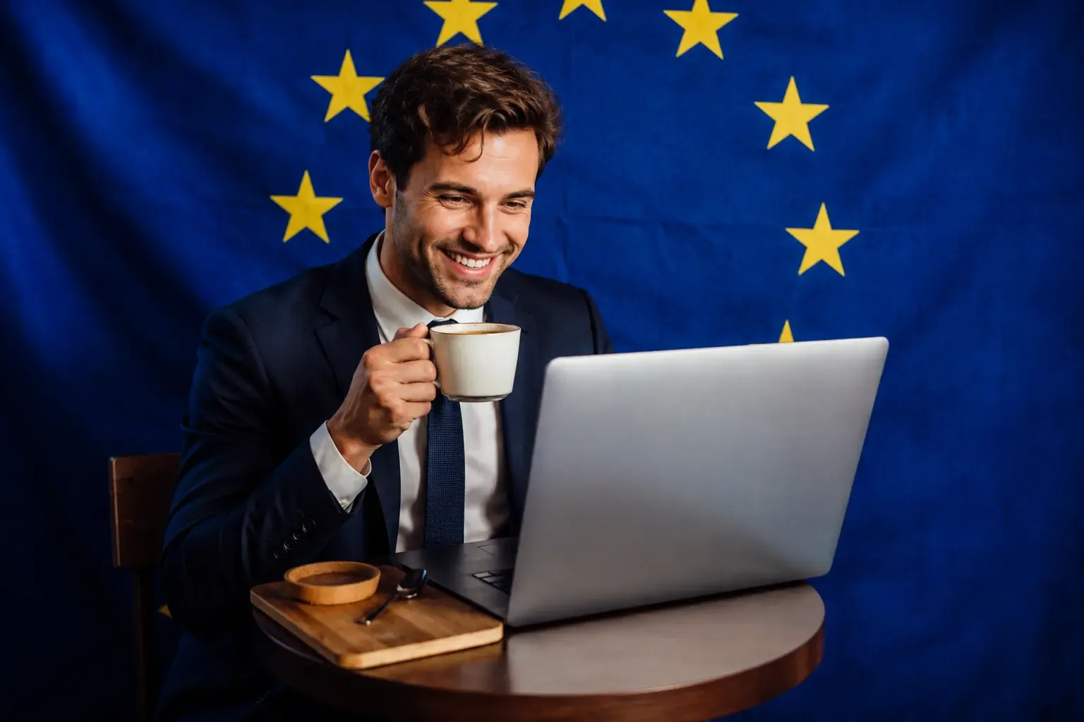 Canadian business owner paying European suppliers through secure international payments.
