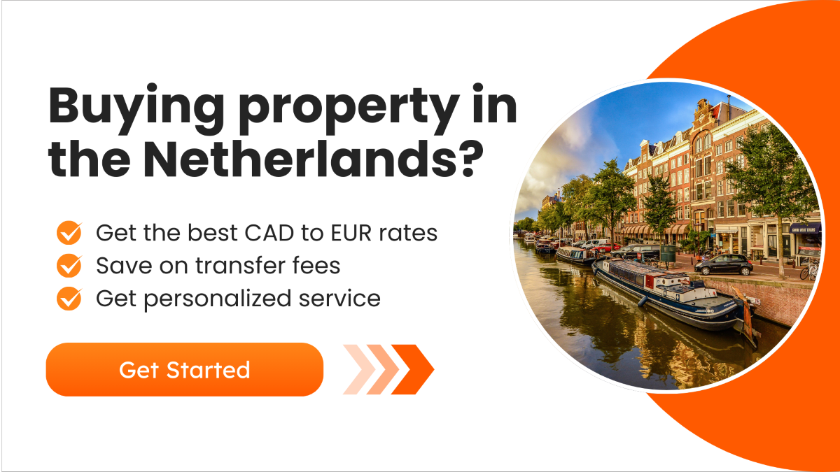 CTA Visual featuring an image of a city in the Netherlands showing boats along the river with apartment buildings on the coast.