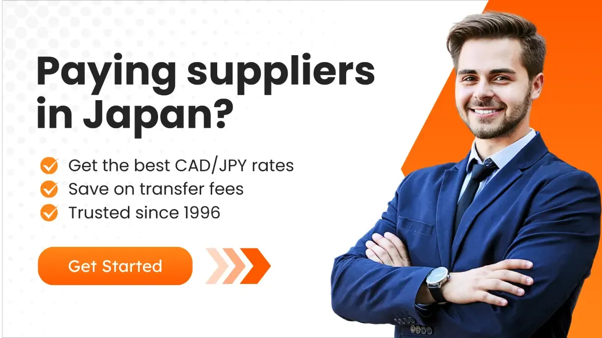 CTA visual featuring a smiling young businessman in a navy blue suit.