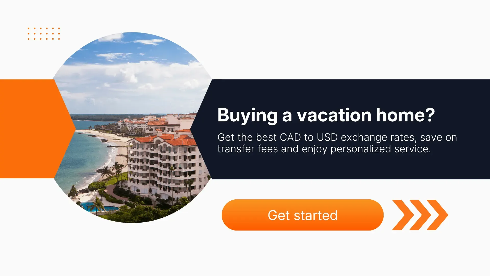 Vibrant harbor town along the Côte d’Azur, France, with colorful hillside buildings and yachts moored in turquoise waters. Canadians looking to purchase property in France enjoy great CAD to EUR rates and low-cost transfers through MTFX.