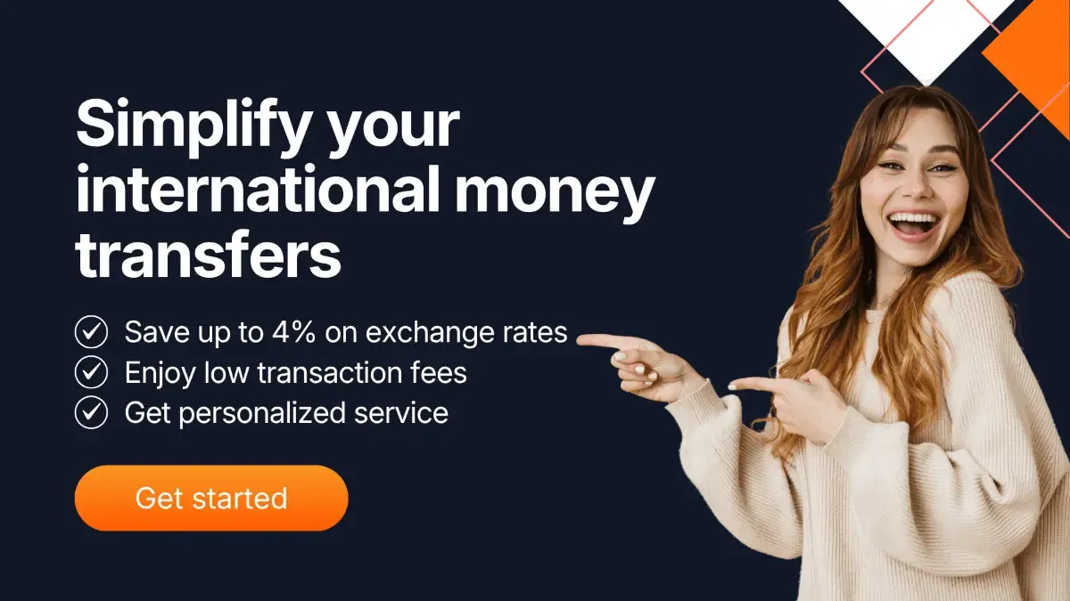 MTFX banner promoting fast and secure international money transfers. It highlights MTFX’s low fees, competitive exchange rates, and personalized service, encouraging users to get started with a free account.