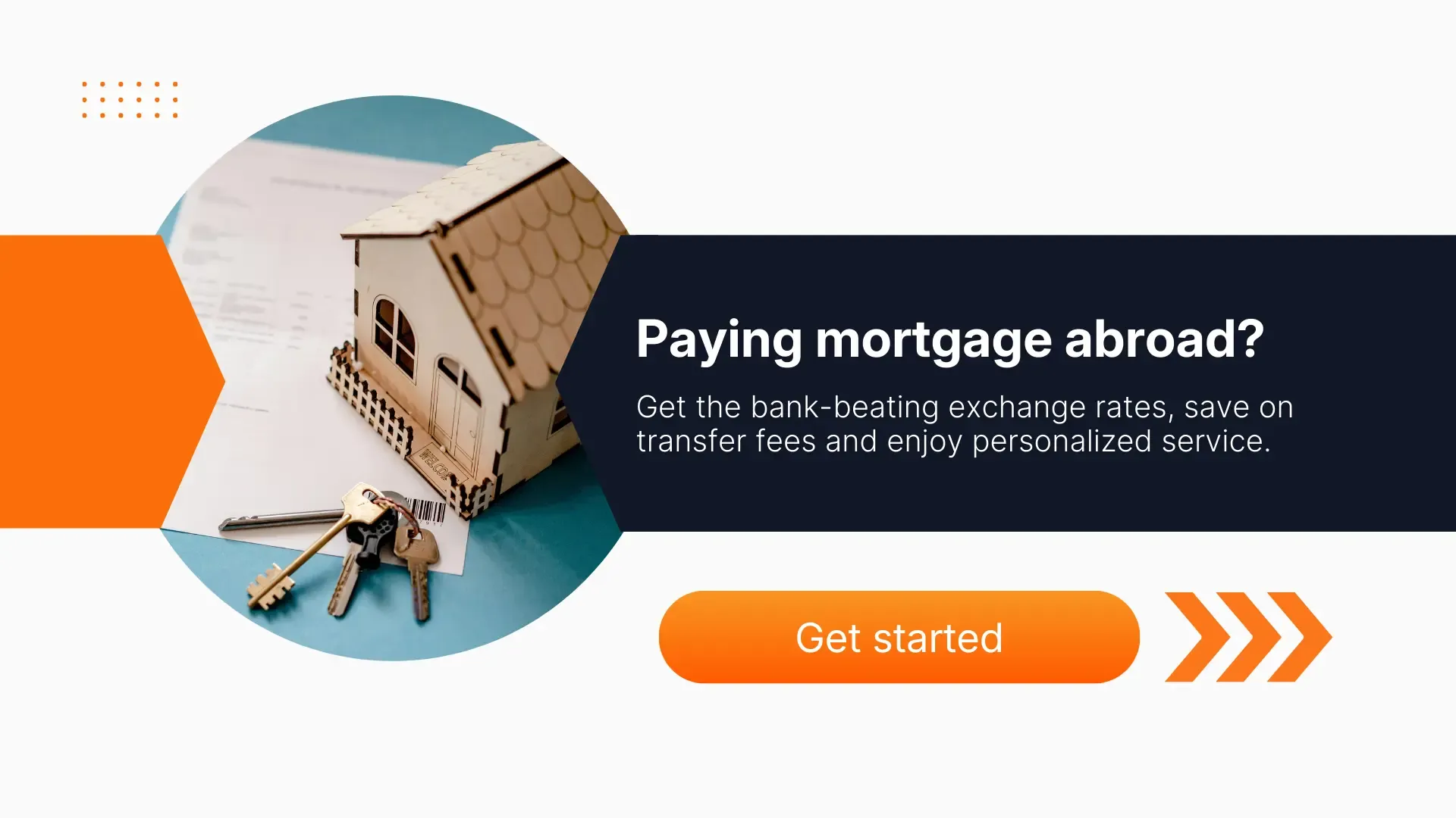 House model with keys on mortgage paperwork illustrating paying mortgage abroad and managing international property payments.