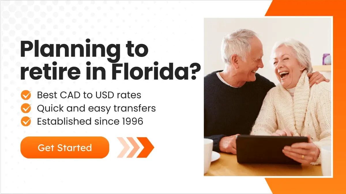 A promotional banner of MTFX, showcasing benefits of using MTFX with a button and senior couple image.