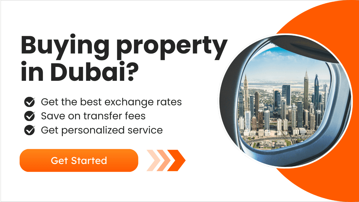 CTA Visual featuring an image of a plane window looking out into the city of Dubai.