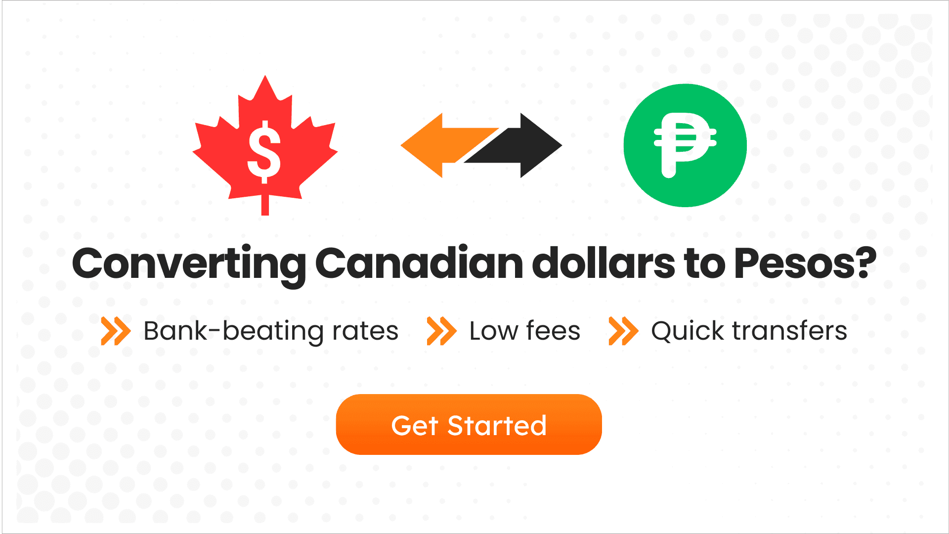 CTA visual saying "Converting Canadian Dollars to Mexican Pesos?"