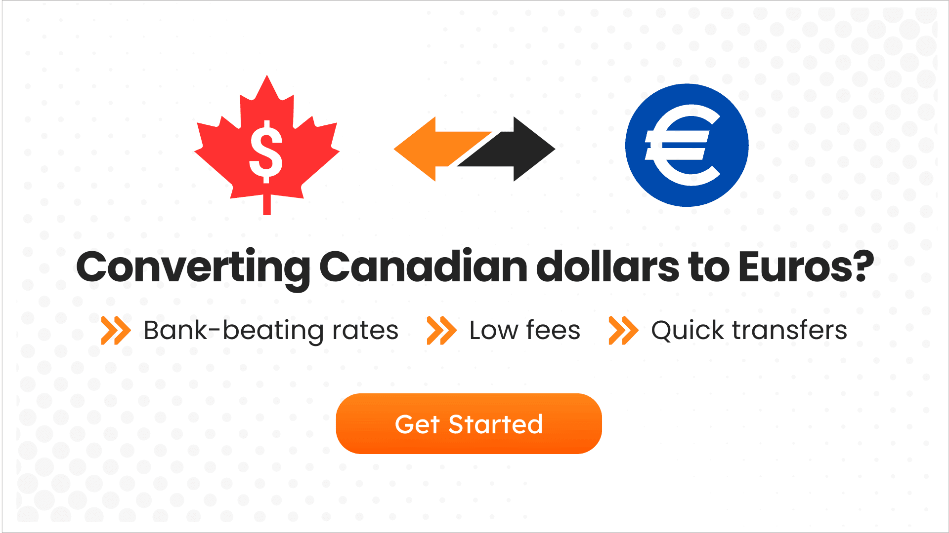CTA Visual asking the reader "Converting CAD to EUR?"
