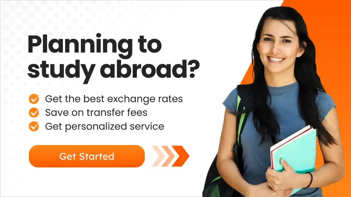 CTA Visual showing a young female student smiling with a book in her hand and backpack on her shoulder.