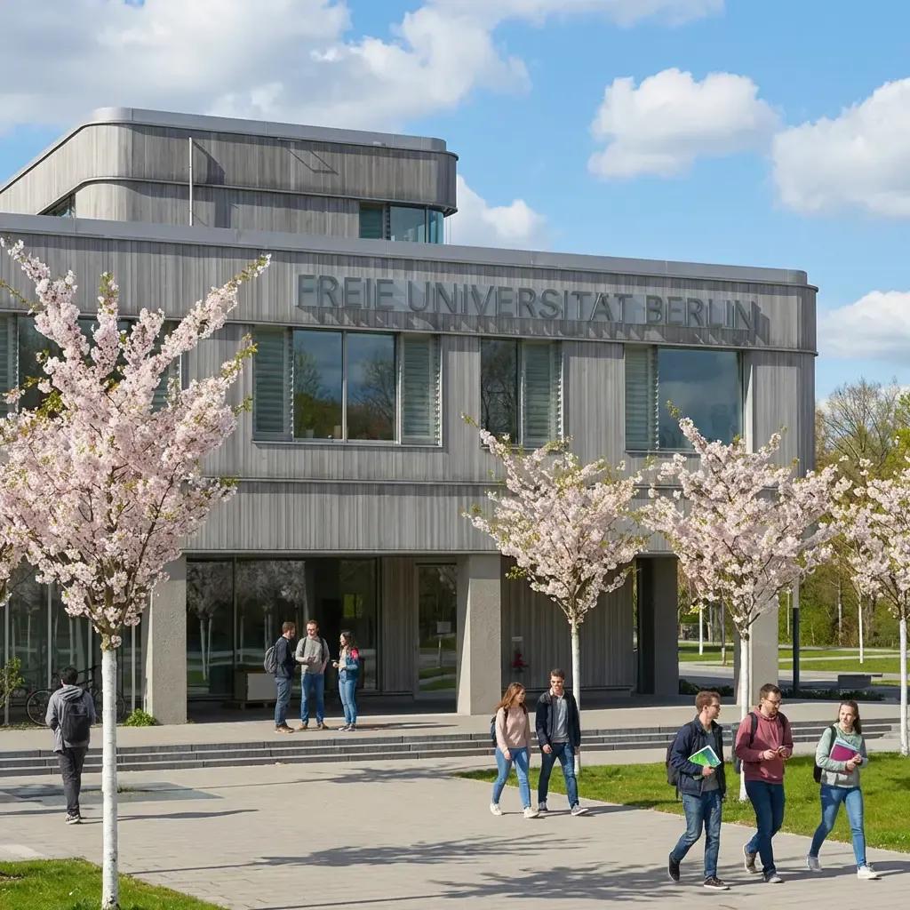 Modern academic buildings of the Free University of Berlin. Pay tuition from Canada in EUR with MTFX, quick, reliable transfers with better exchange rates.