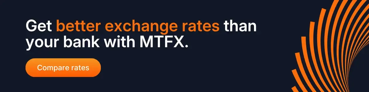 MTFX banner promoting better exchange rates than banks for international money transfers with compare rates call to action