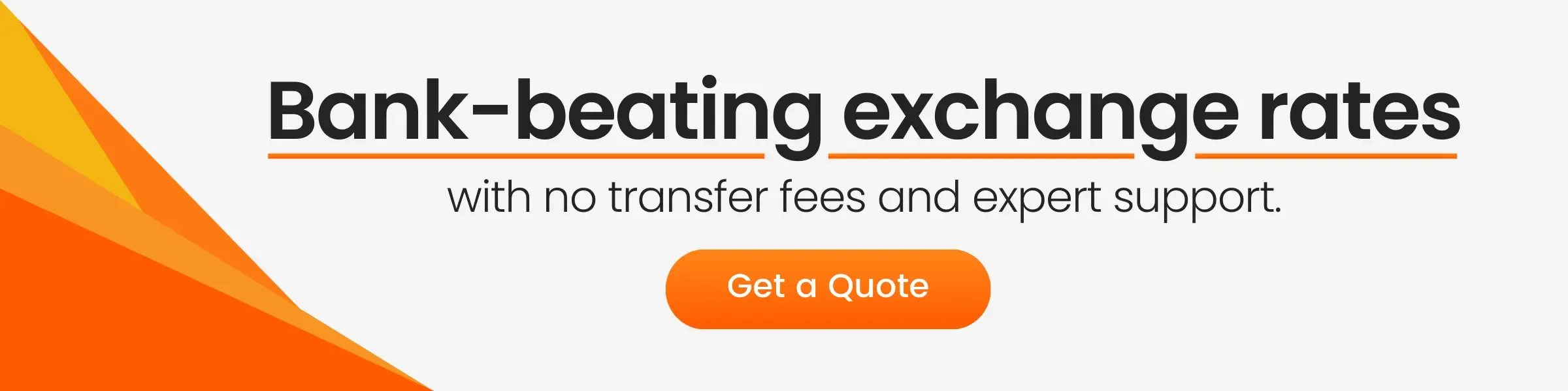 CTA Visual saying "bank-beating exchange rates"