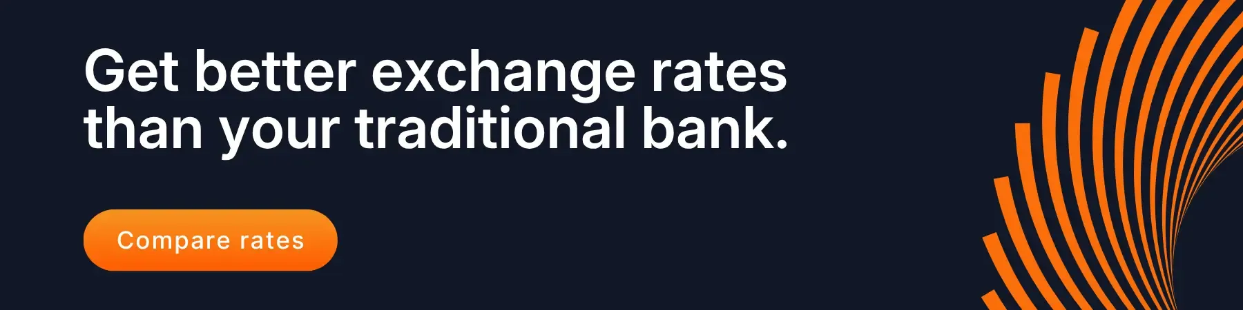 CTA Visual saying "get better exchange rates thank your traditional bank."