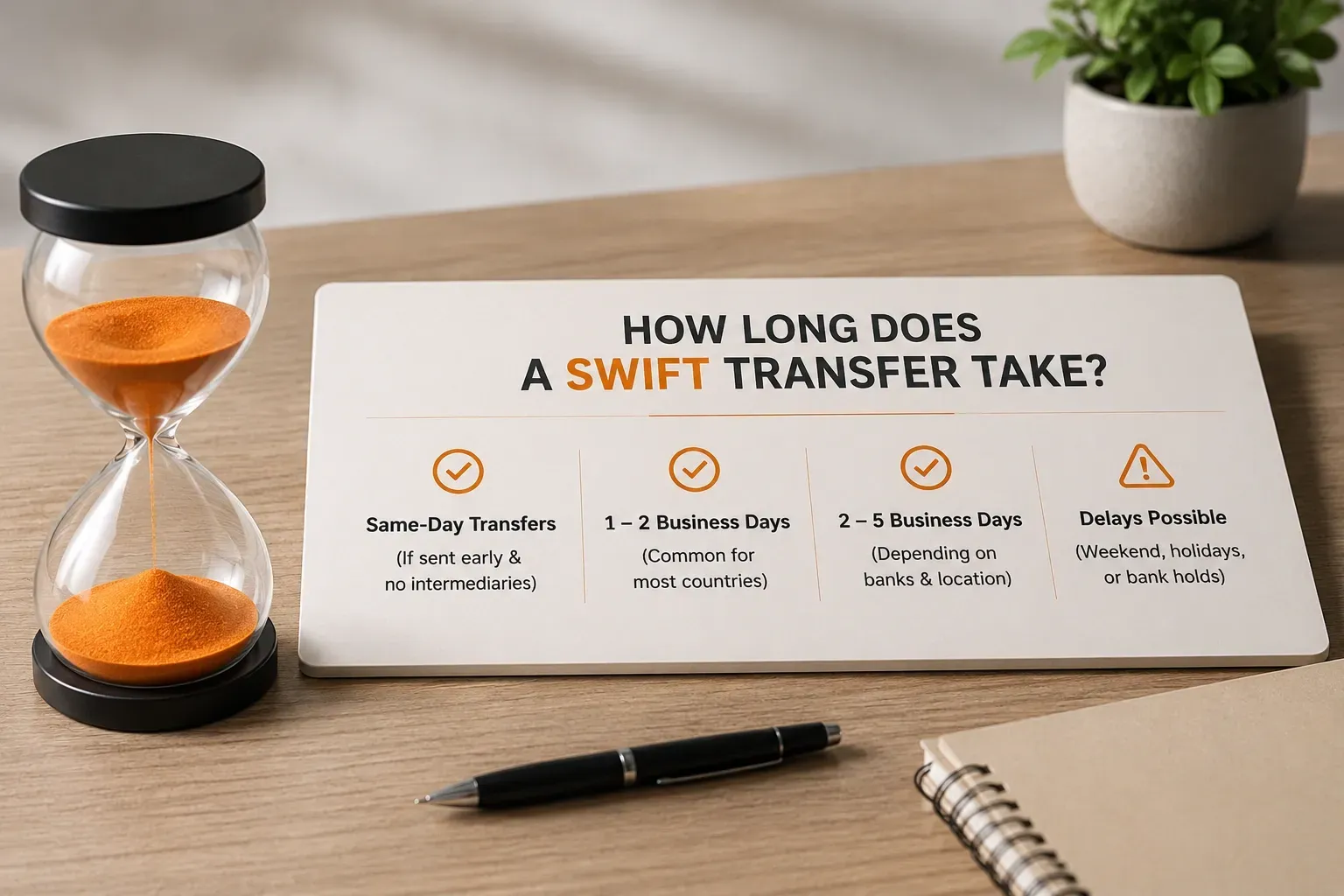 SWIFT transfer route connecting originating, correspondent and beneficiary banks.