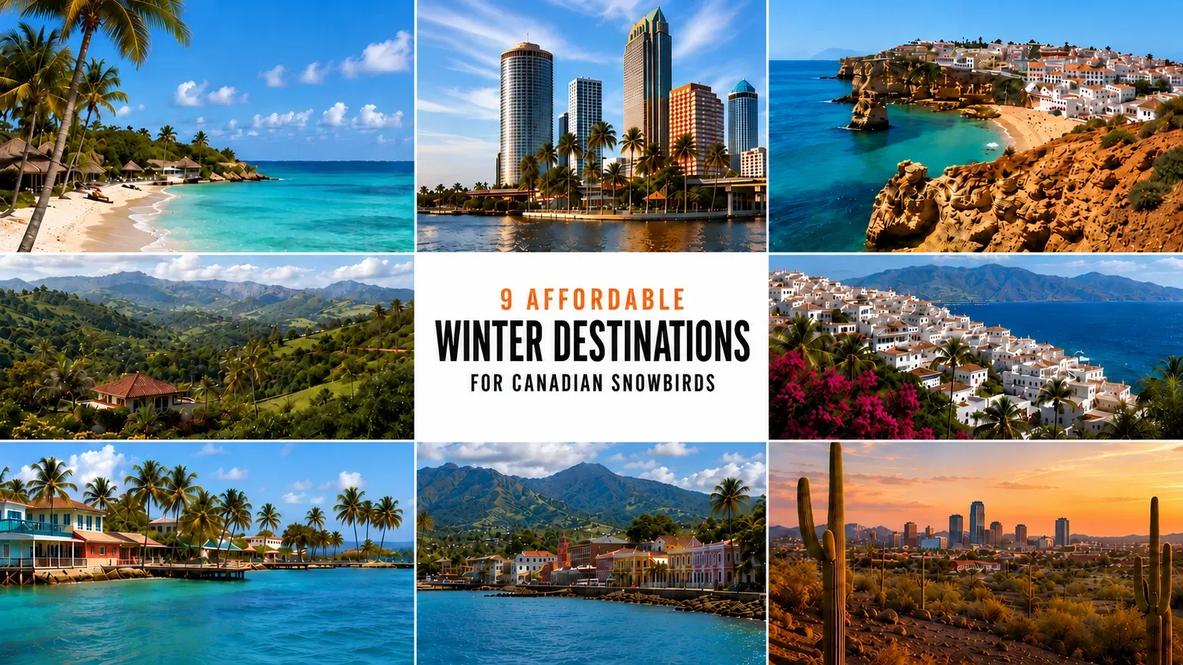 Collage of top destinations' featured landscapes
