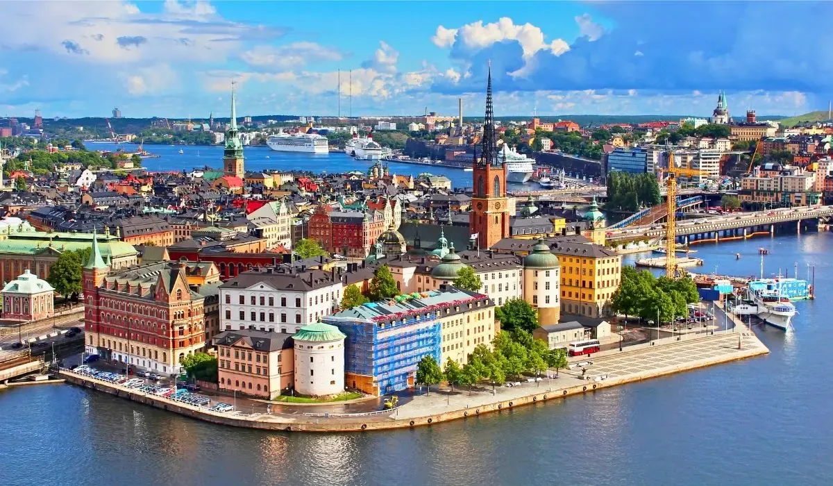 An image of Stockholm's Gamla Stan (Old Town), Sweden, showcasing cobblestone streets, colorful historic buildings, and a serene waterfront.