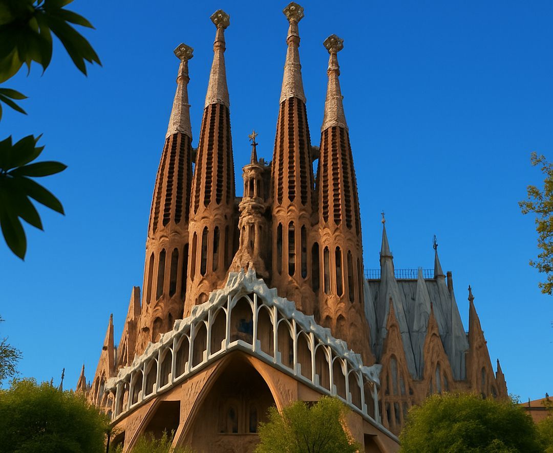 Iconic Barcelona landmark representing global transfers to send money to Spain.