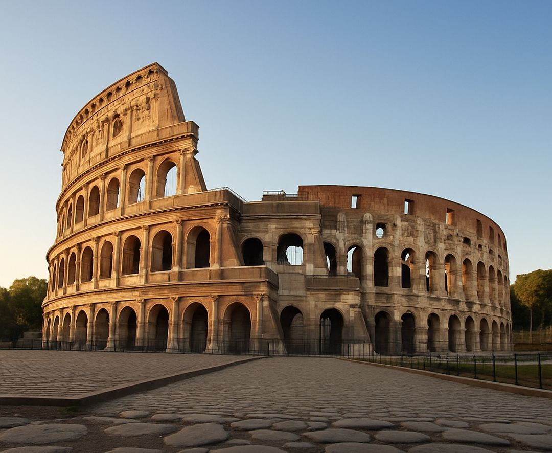 The Colosseum in Rome during sunset, representing Italy as a cultural and financial destination where people frequently send money to Italy for travel, support, or investment.