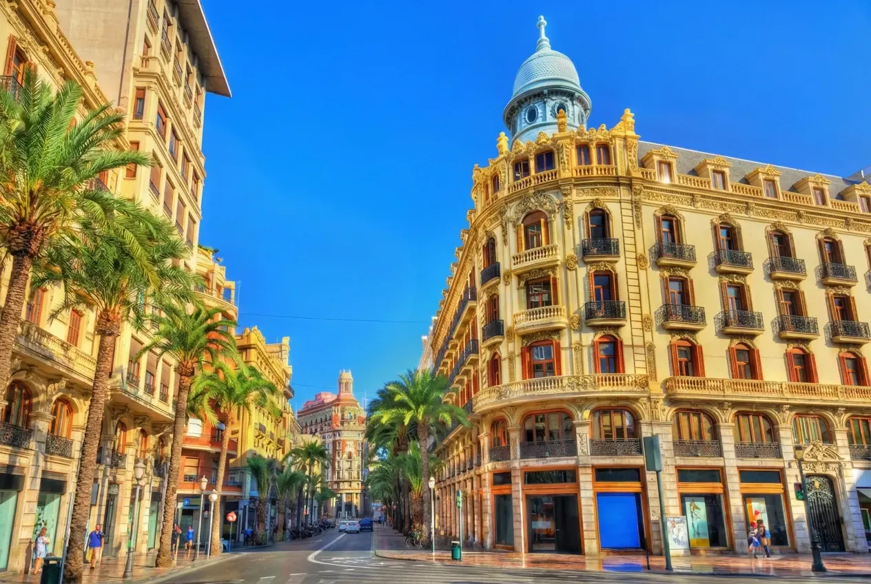 Beautiful buildings in the centre of valencia in spain