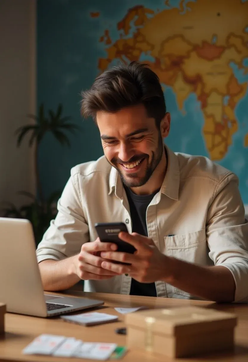 man using mtfx web to send money online