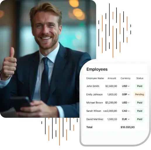 Illustration of diverse professionals connected globally through digital networks, representing MTFX’s international business payment solutions for efficiently managing B2B payments to a global workforce.