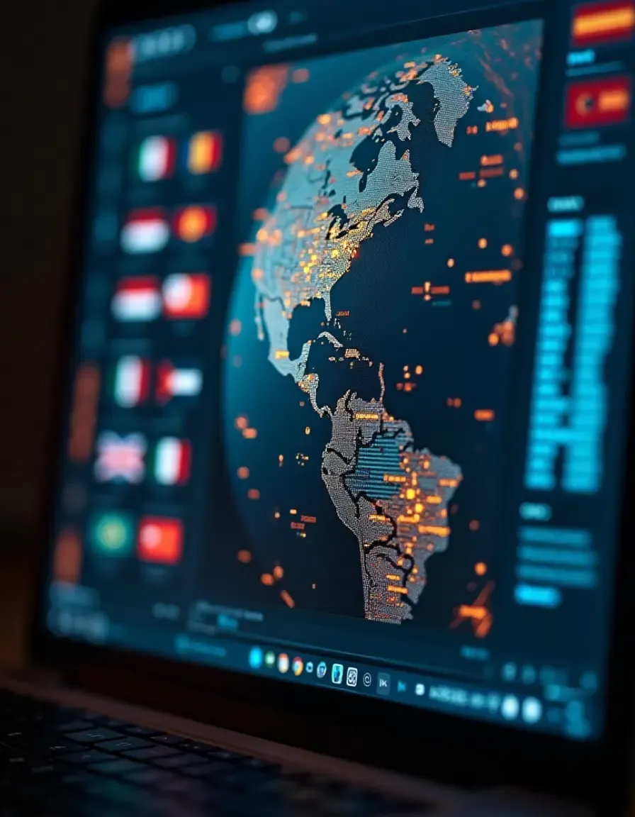 Illustration of a globe connected with network lines, symbolizing worldwide financial links, representing how MTFX enables seamless global business payments and secure international B2B transactions.