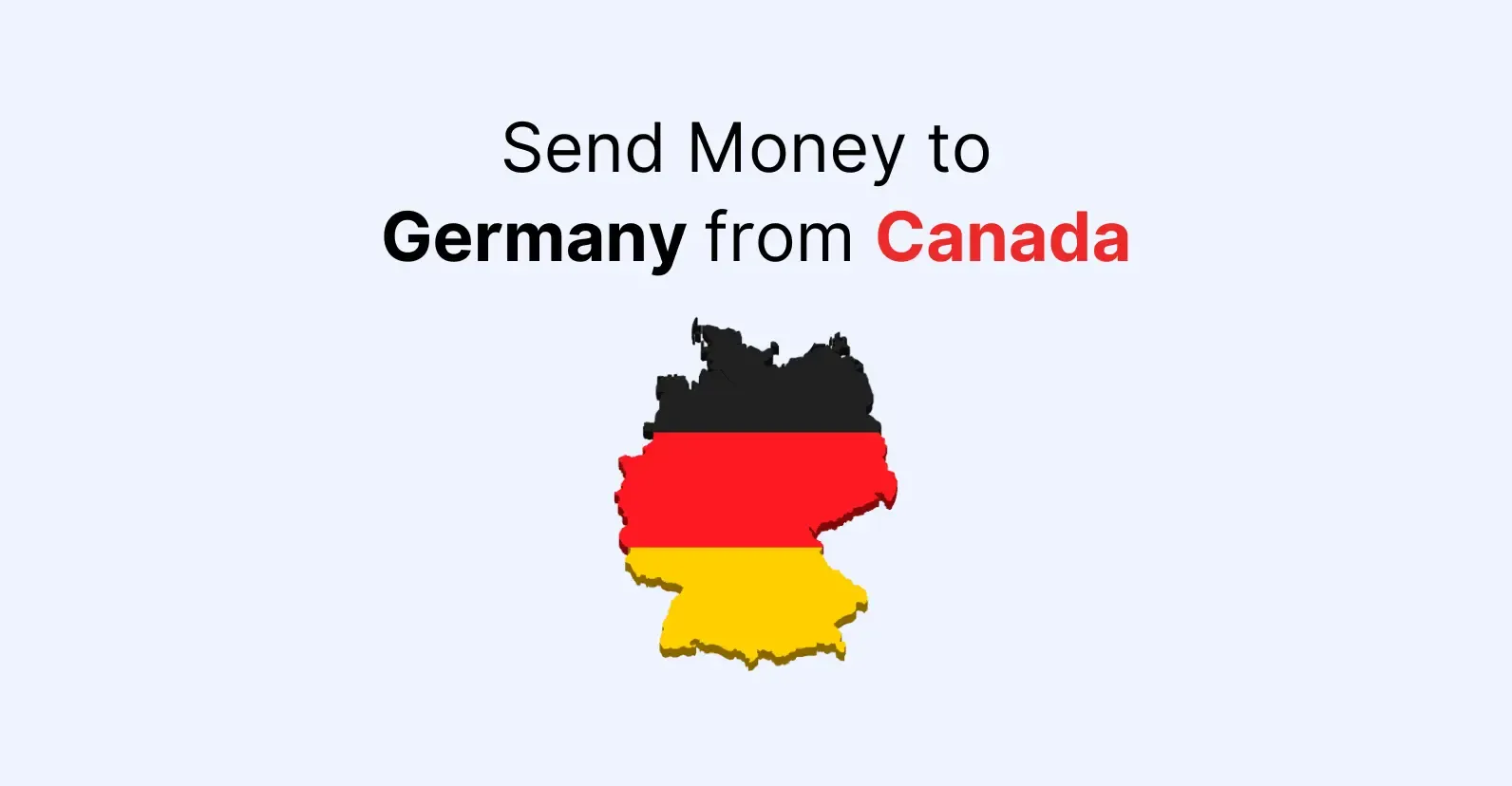 Map of Germany in flag colours with the text “Send Money to Germany from Canada,” highlighting CAD to EUR exchange rate transfers through MTFX.