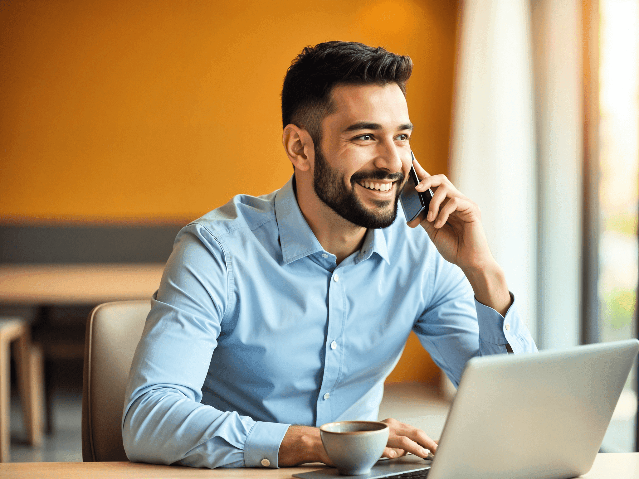 Man using MTFX to send money to the UAE securely and conveniently online.