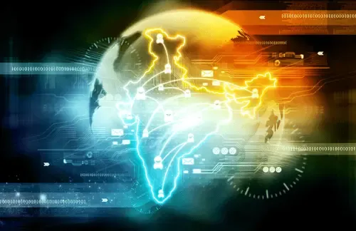 Digital globe with interconnected networks and data icons, symbolizing global connectivity and the importance of strategic foreign exchange (FX) management for multinational businesses.